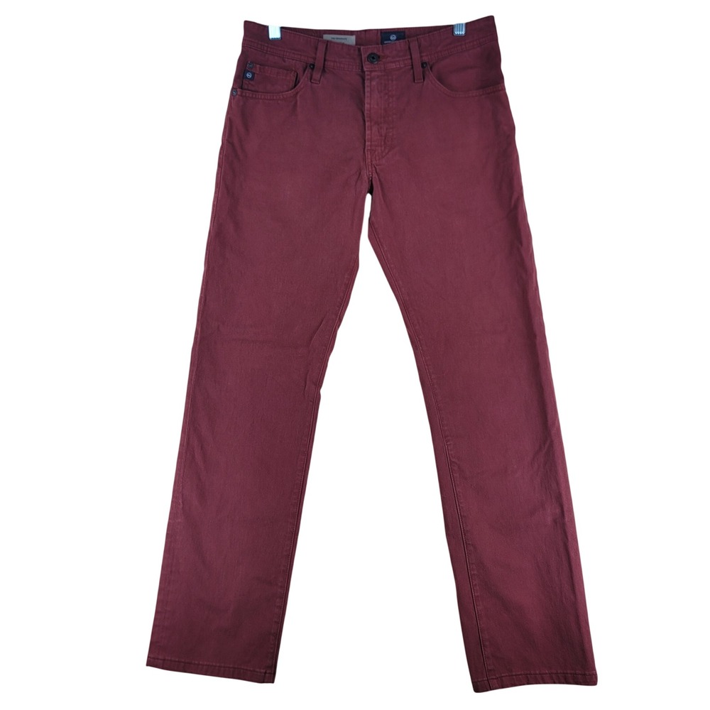 AG Adriano Goldschmied The Graduate Pants Mens 31x31 Burgundy Tailored Leg